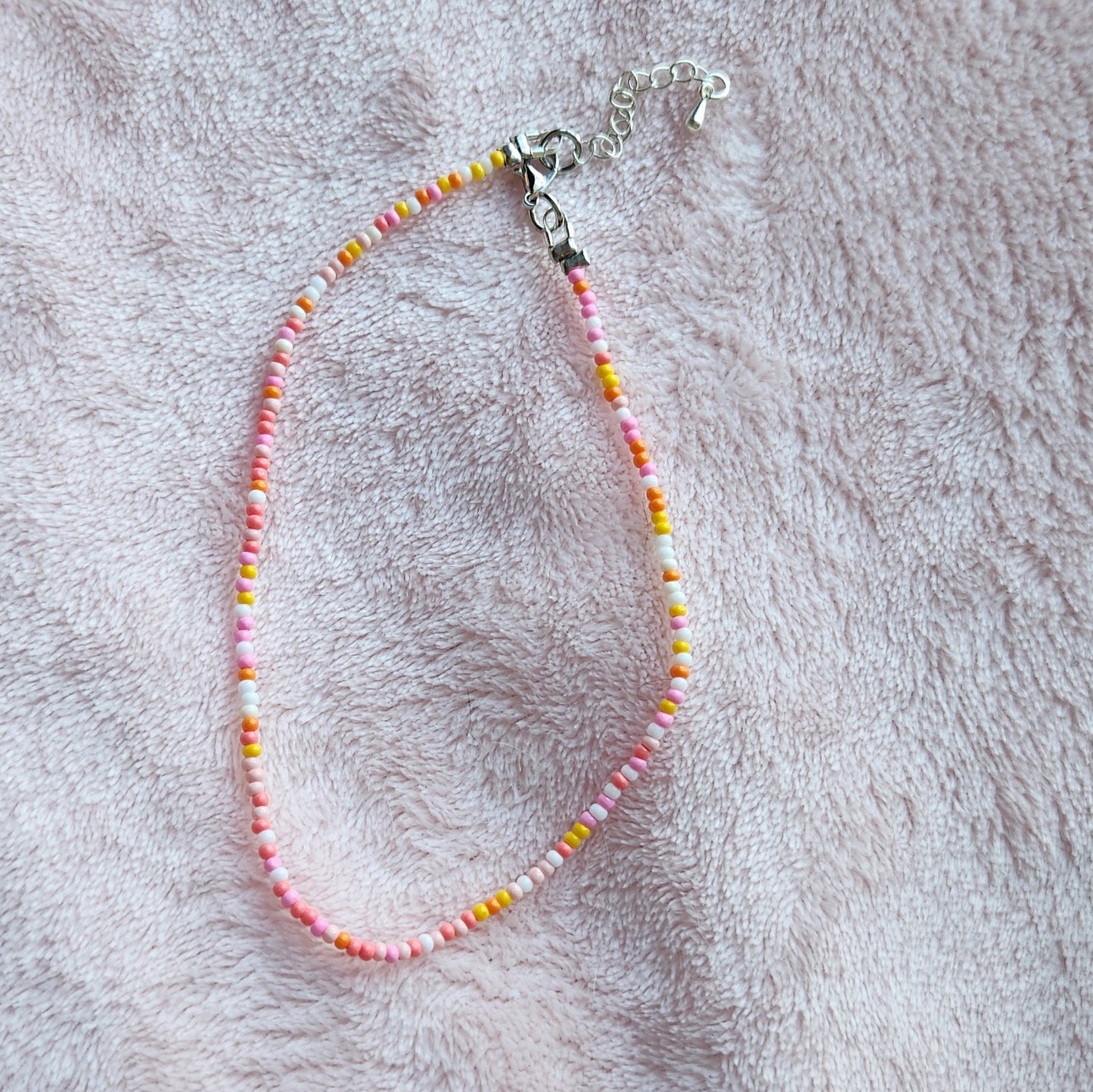 Pink and Orange Anklet