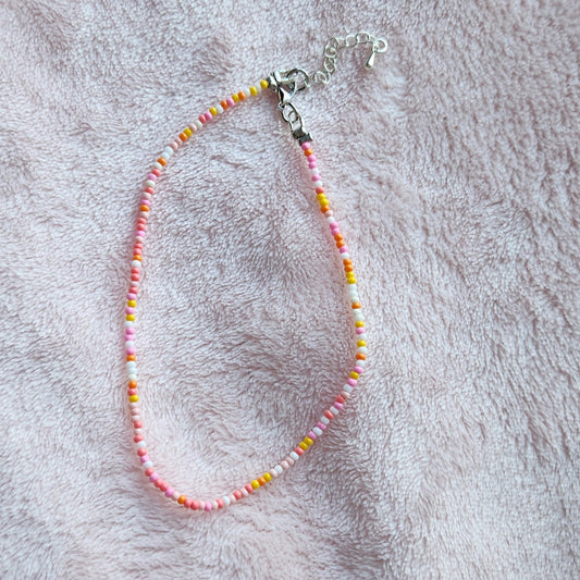 Pink and Orange Anklet