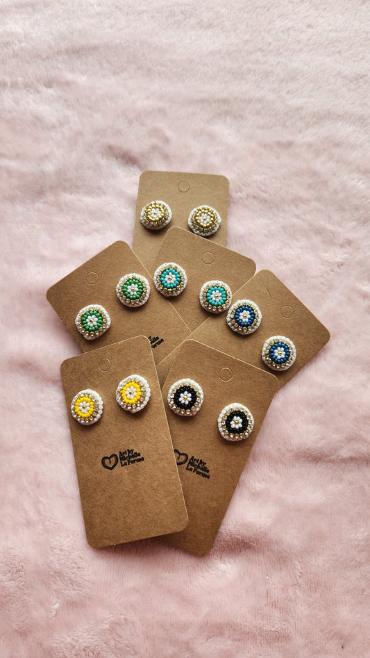Mini Daisy Stud Beaded Earrings