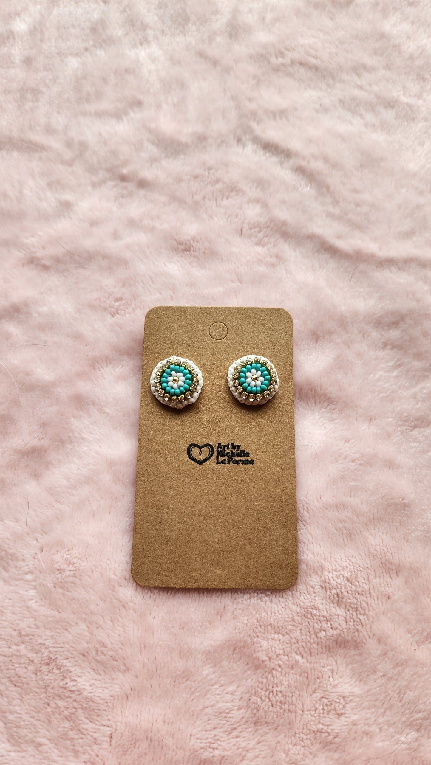 Mini Daisy Stud Beaded Earrings