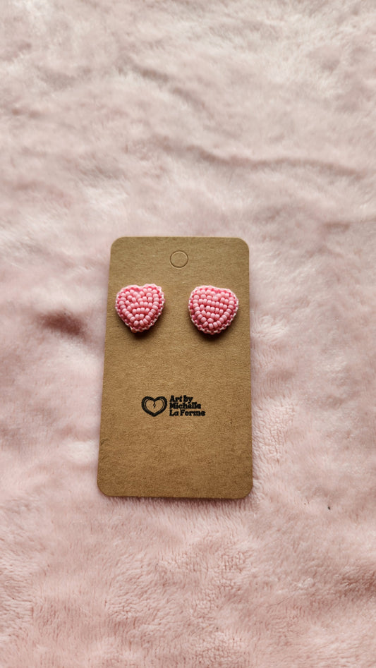 Lucky Charms Beaded Earrings - Hearts